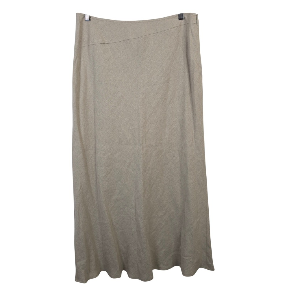 Lafayette 148 New York Natura Beige 100% Linen Maxi Skirt 14 NWT Vintage